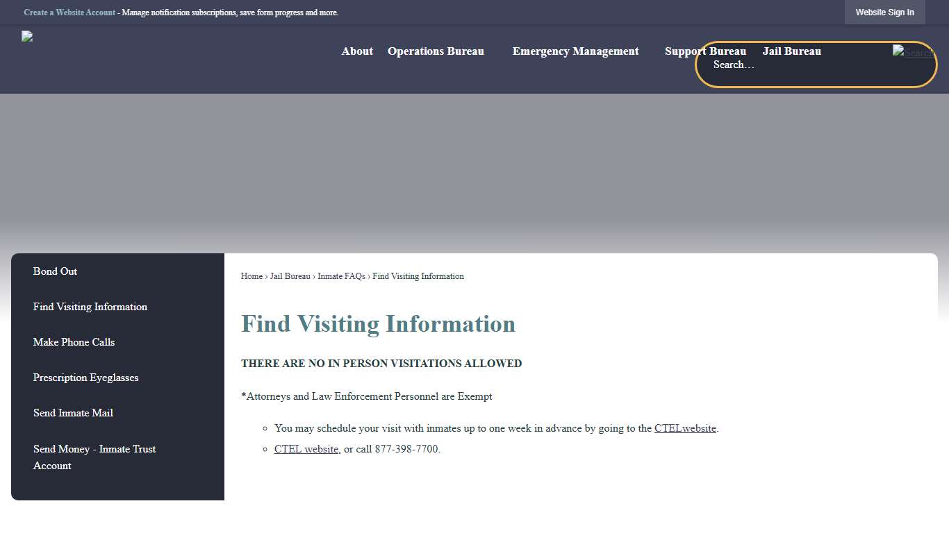 Find Visiting Information | Kootenai County Sheriff, ID